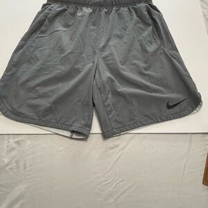 Nike Men’s Gray Athletic Shorts with Black Swoosh